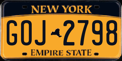 NY license plate GOJ2798
