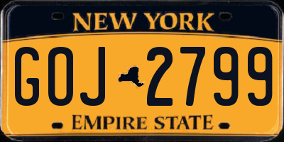 NY license plate GOJ2799