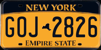 NY license plate GOJ2826