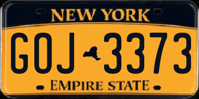 NY license plate GOJ3373
