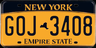 NY license plate GOJ3408