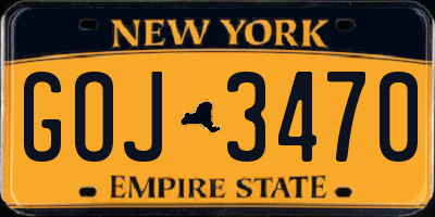 NY license plate GOJ3470