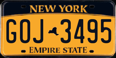 NY license plate GOJ3495