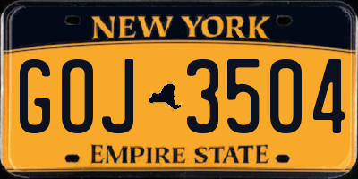 NY license plate GOJ3504