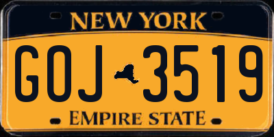 NY license plate GOJ3519