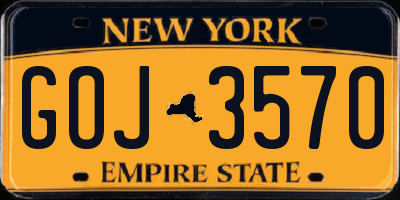 NY license plate GOJ3570