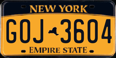 NY license plate GOJ3604