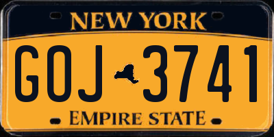 NY license plate GOJ3741
