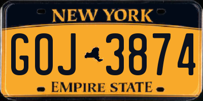 NY license plate GOJ3874