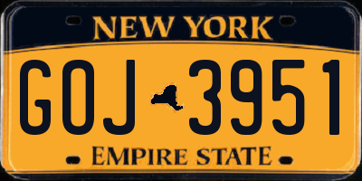 NY license plate GOJ3951
