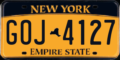 NY license plate GOJ4127
