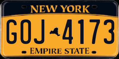 NY license plate GOJ4173