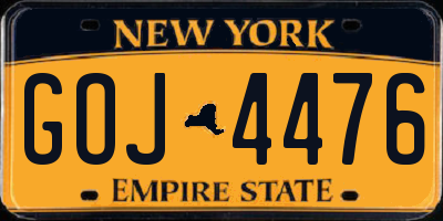 NY license plate GOJ4476