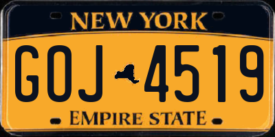NY license plate GOJ4519