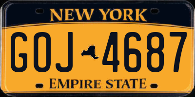 NY license plate GOJ4687