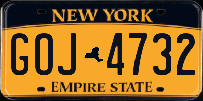NY license plate GOJ4732