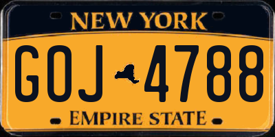 NY license plate GOJ4788