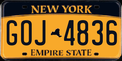 NY license plate GOJ4836