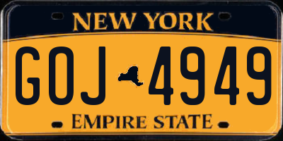 NY license plate GOJ4949