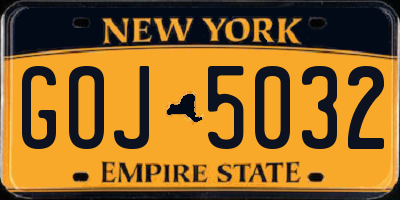 NY license plate GOJ5032