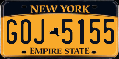 NY license plate GOJ5155