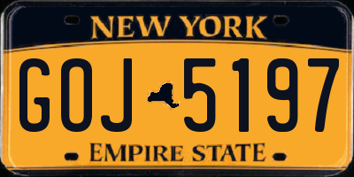 NY license plate GOJ5197
