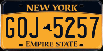 NY license plate GOJ5257