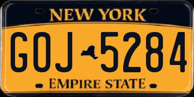 NY license plate GOJ5284