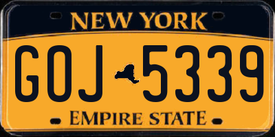 NY license plate GOJ5339