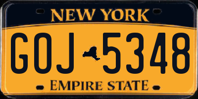 NY license plate GOJ5348
