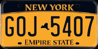 NY license plate GOJ5407