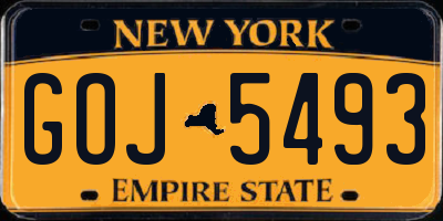 NY license plate GOJ5493