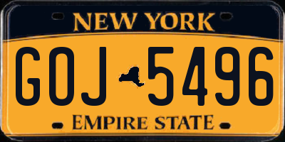 NY license plate GOJ5496
