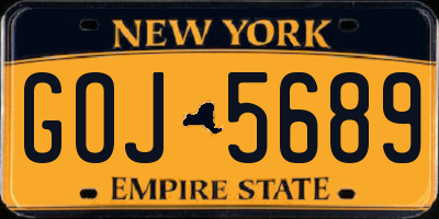 NY license plate GOJ5689