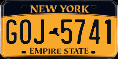 NY license plate GOJ5741