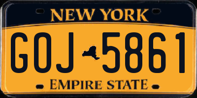 NY license plate GOJ5861