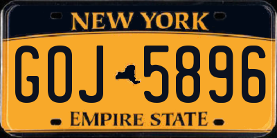 NY license plate GOJ5896