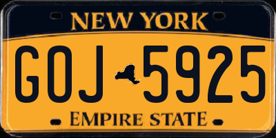 NY license plate GOJ5925