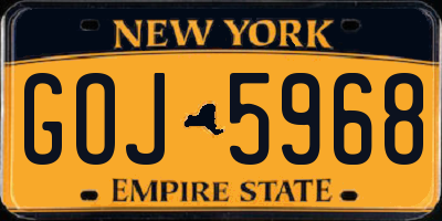 NY license plate GOJ5968