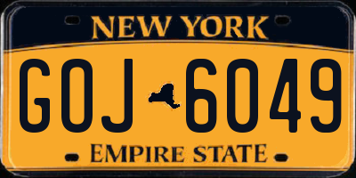 NY license plate GOJ6049