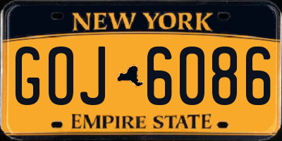 NY license plate GOJ6086