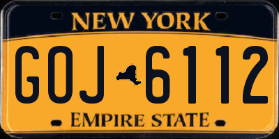 NY license plate GOJ6112