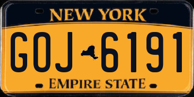 NY license plate GOJ6191