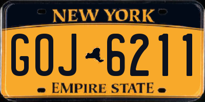 NY license plate GOJ6211