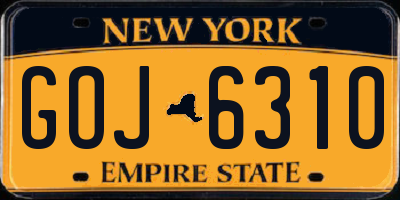 NY license plate GOJ6310
