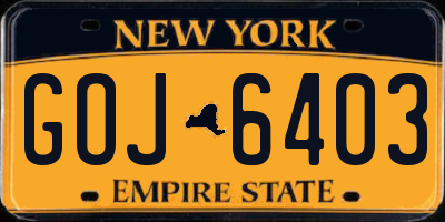 NY license plate GOJ6403