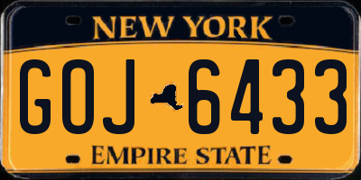 NY license plate GOJ6433