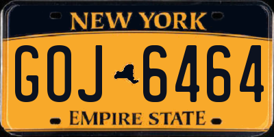 NY license plate GOJ6464