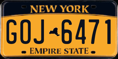 NY license plate GOJ6471