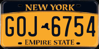 NY license plate GOJ6754